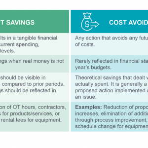 Comparing Cost Savings and Cost Avoidance