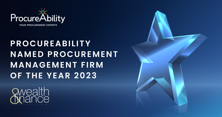 ProcureAbility Named Procurement Management Firm of the Year 2023 by Wealth & Finance International