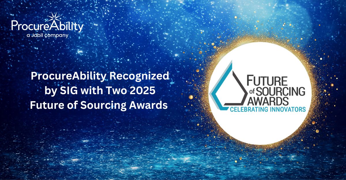 ProcureAbility Recognized by SIG with Two 2025 Future of Sourcing Awards